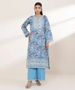 Outlet Sapphire Embroidered Cotton Satin Shirt Blue