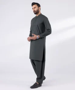 Fashion Sapphire Embroidered Cotton Suit - Slim Fit