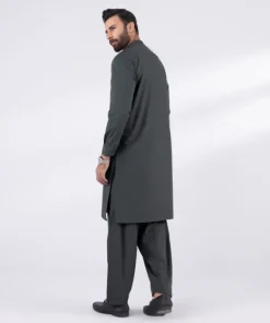 Fashion Sapphire Embroidered Cotton Suit - Slim Fit