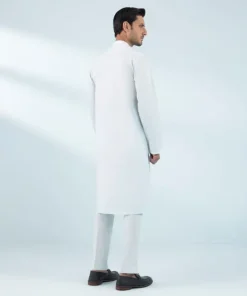 Fashion Sapphire Embroidered Cotton Suit - Regular Fit Ice Blue