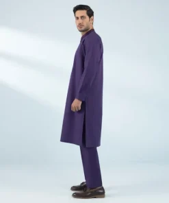 Best Sapphire Embroidered Cotton Suit - Regular Fit Purple