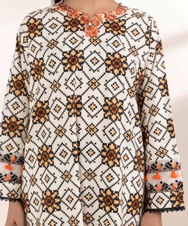 Best Sapphire Embroidered Cotton Viscose Shirt Beige
