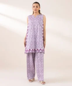 Fashion Sapphire Embroidered Cotton Viscose Shirt Purple