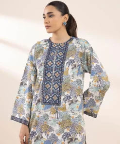 Online Sapphire Embroidered Cotton Viscose Shirt Blue