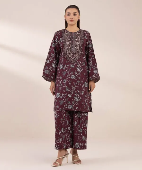 Sale Sapphire Embroidered Cotton Viscose Shirt Purple