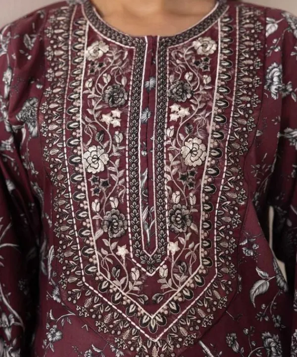 Sale Sapphire Embroidered Cotton Viscose Shirt Purple