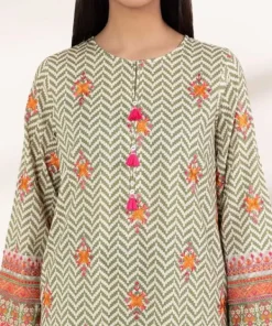 New Sapphire Embroidered Cotton Viscose Shirt Green