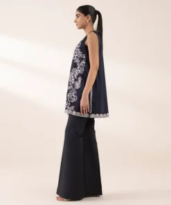 Sale Sapphire Embroidered Dobby Front-Open Shirt Black