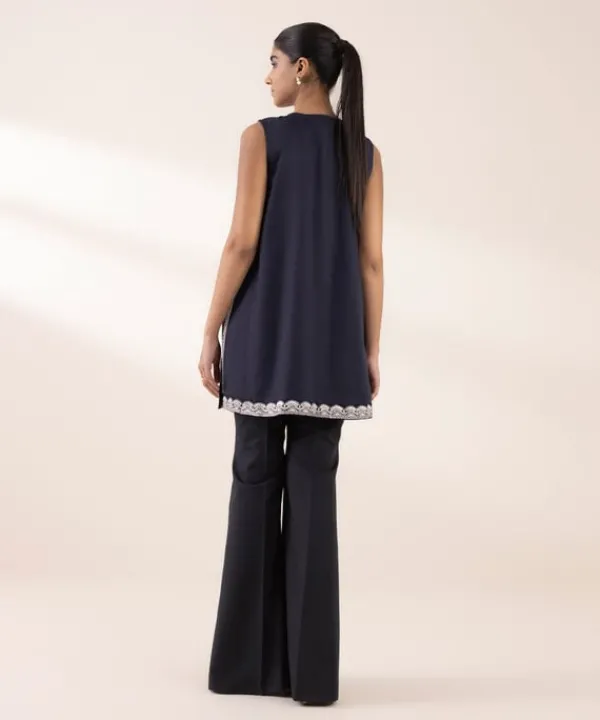 Sale Sapphire Embroidered Dobby Front-Open Shirt Black