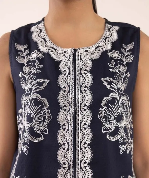 Sale Sapphire Embroidered Dobby Front-Open Shirt Black