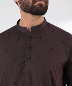 Clearance Sapphire Embroidered Dobby Kurta - Regular Fit