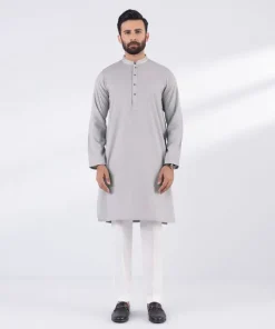 Hot Sapphire Embroidered Dobby Kurta - Regular Fit