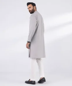 Hot Sapphire Embroidered Dobby Kurta - Regular Fit