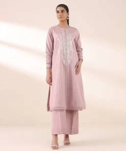 Hot Sapphire Embroidered Dobby Shirt Tea Pink
