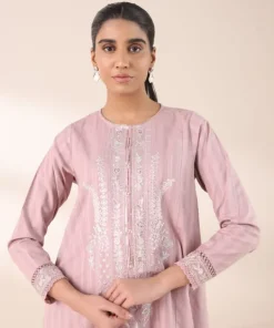 Hot Sapphire Embroidered Dobby Shirt Tea Pink