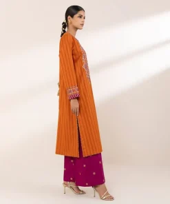 Online Sapphire Embroidered Dobby Shirt Orange