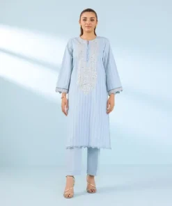 Online Sapphire Embroidered Dobby Shirt Blue