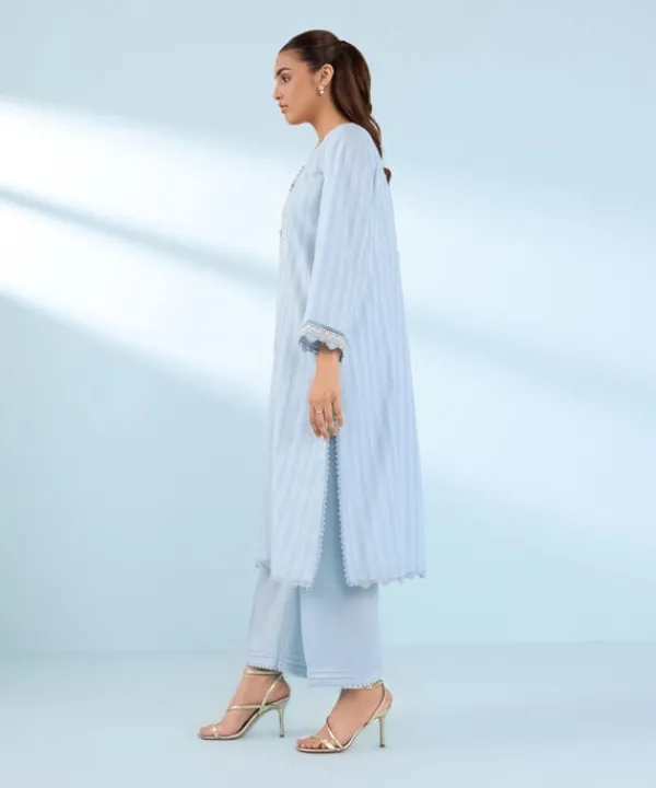 Online Sapphire Embroidered Dobby Shirt Blue