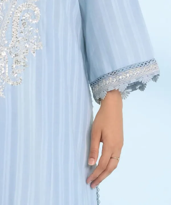Online Sapphire Embroidered Dobby Shirt Blue