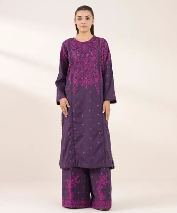 New Sapphire Embroidered Dobby Shirt Purple