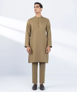 Clearance Sapphire Embroidered Dobby Suit - Regular Fit Brown