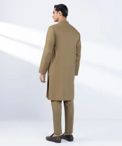 Clearance Sapphire Embroidered Dobby Suit - Slim Fit Brown