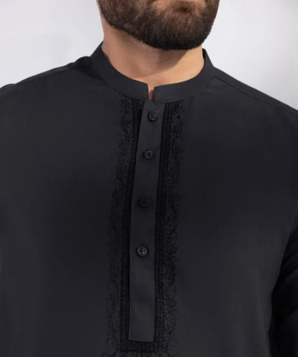 Fashion Sapphire Embroidered Jacquard Kurta - Regular Fit