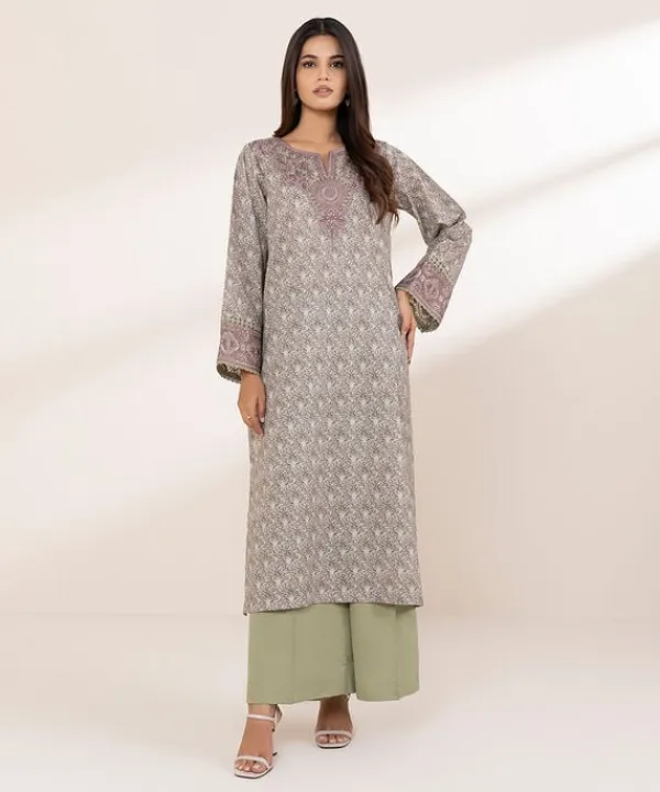 Discount Sapphire Embroidered Lawn Shirt Green