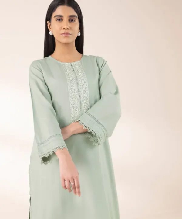 Sale Sapphire Embroidered Lawn Shirt Mint Green