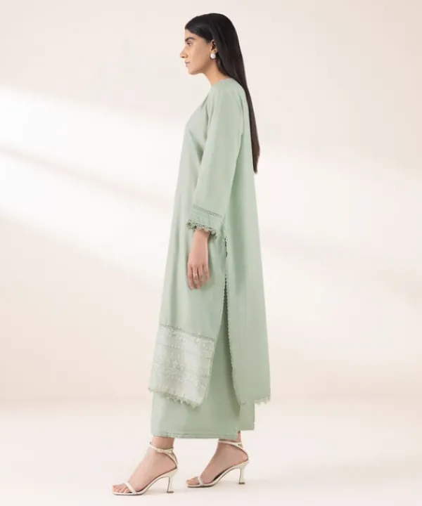 Sale Sapphire Embroidered Lawn Shirt Mint Green