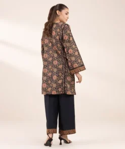 Hot Sapphire Embroidered Lawn Shirt Black