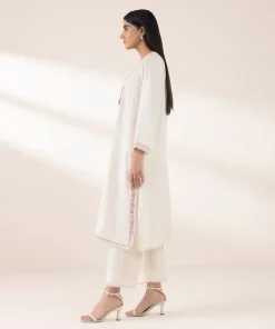 Outlet Sapphire Embroidered Lawn Shirt White