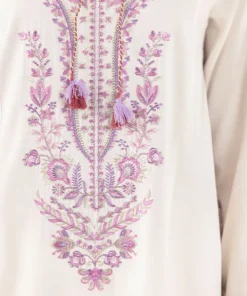 Outlet Sapphire Embroidered Lawn Shirt White