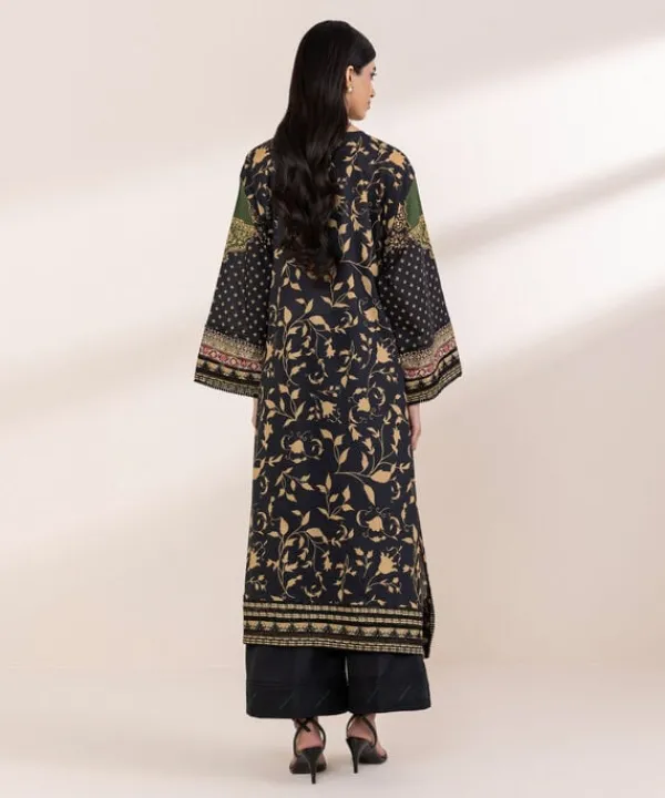 Discount Sapphire Embroidered Lawn Shirt Black
