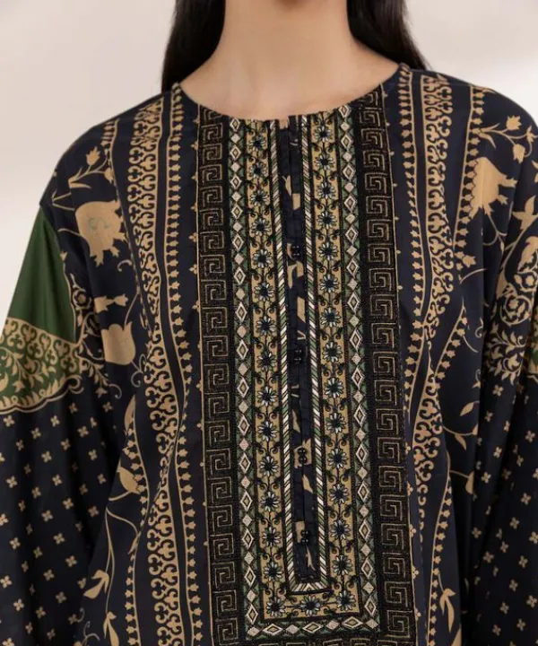 Discount Sapphire Embroidered Lawn Shirt Black