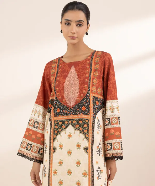Outlet Sapphire Embroidered Lawn Shirt Beige