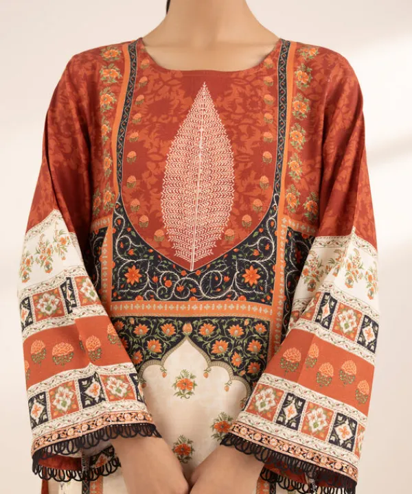 Outlet Sapphire Embroidered Lawn Shirt Beige