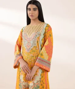 Online Sapphire Embroidered Lawn Shirt Yellow