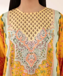 Online Sapphire Embroidered Lawn Shirt Yellow