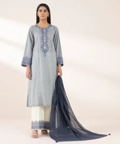 Outlet Sapphire Embroidered Lawn Shirt Blue