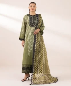 Fashion Sapphire Embroidered Lawn Shirt Green