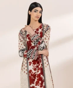 Clearance Sapphire Embroidered Lawn Shirt Beige