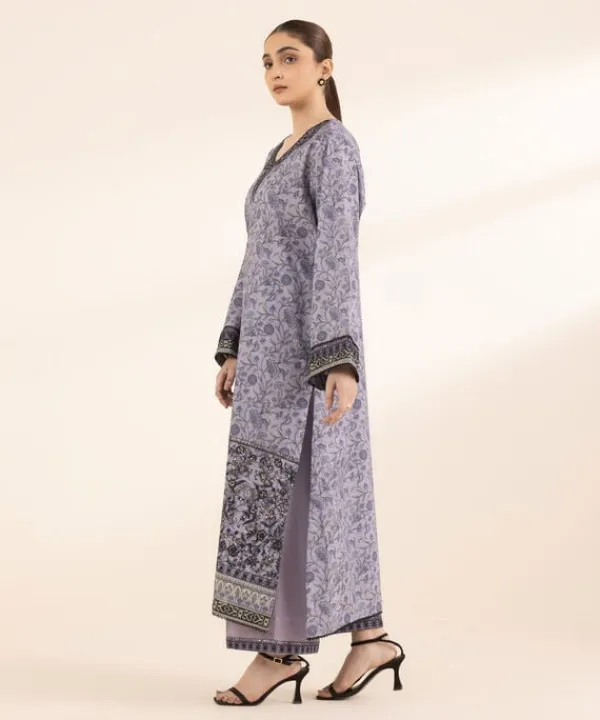 Outlet Sapphire Embroidered Lawn Shirt Purple
