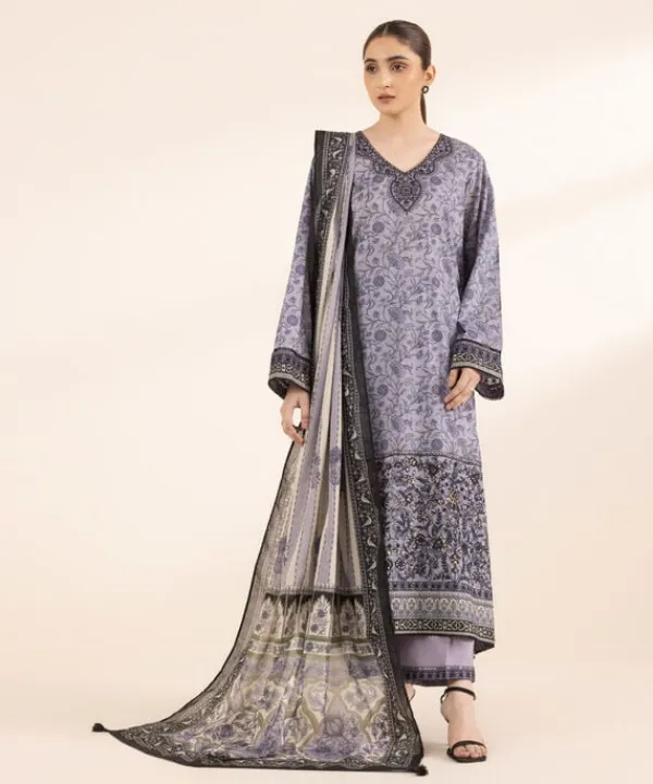 Outlet Sapphire Embroidered Lawn Shirt Purple