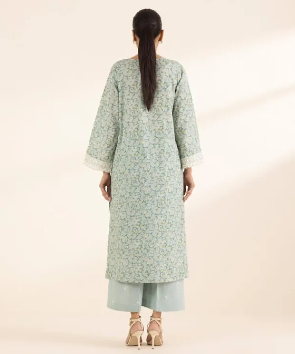 Outlet Sapphire Embroidered Lawn Shirt Ice Blue