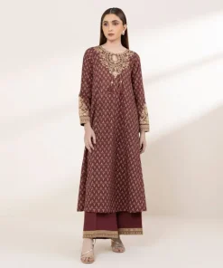 Clearance Sapphire Embroidered Lawn Shirt Maroon