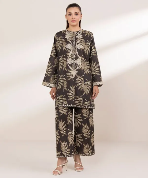 Fashion Sapphire Embroidered Lawn Shirt
