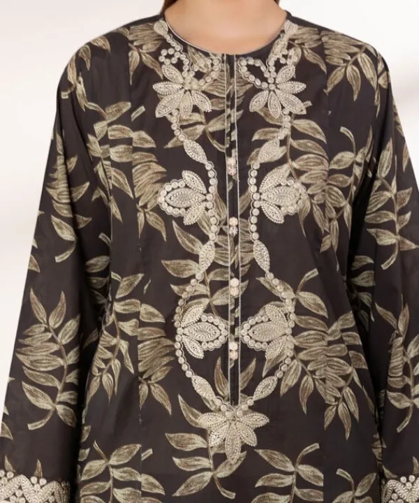Fashion Sapphire Embroidered Lawn Shirt
