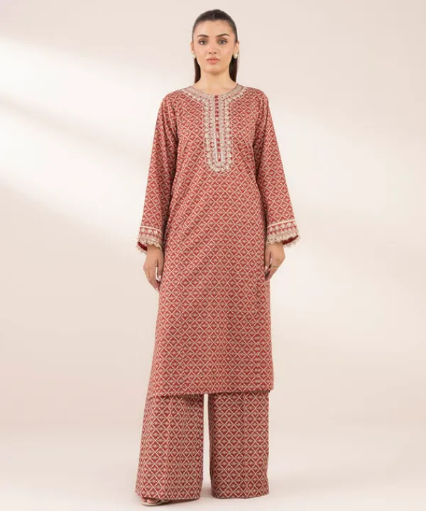 Fashion Sapphire Embroidered Lawn Shirt
