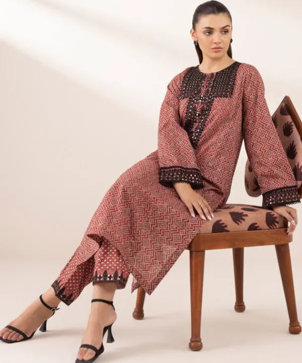 Fashion Sapphire Embroidered Lawn Shirt